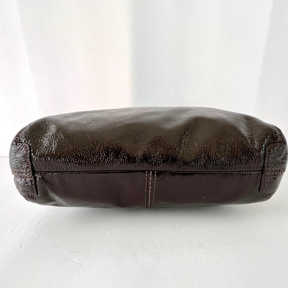 Coach Brown Patent Leather Crinkle Texture Hobo & Crossbody Bag, C0873-12387 EUC - Picture 16 of 16